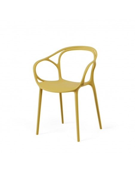 Silla exterior con brazos apilable EILIN en polipropileno.