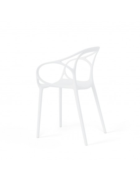 Silla exterior con brazos apilable EILIN en polipropileno.