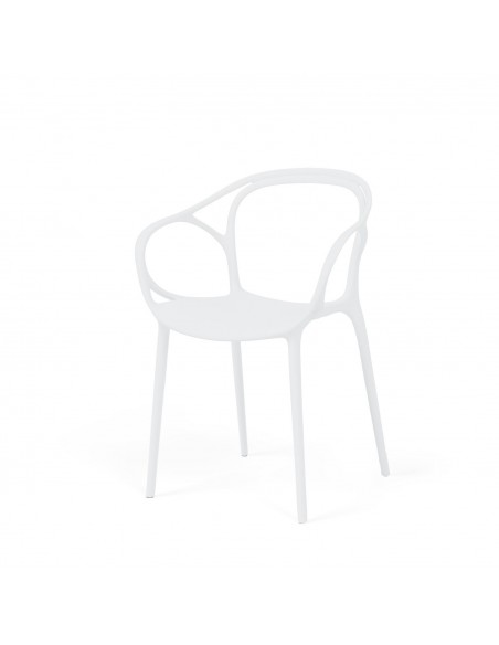 Silla exterior con brazos apilable EILIN en polipropileno.