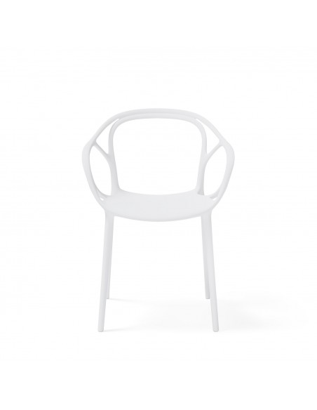 Silla exterior con brazos apilable EILIN en polipropileno.