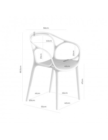 Silla exterior con brazos apilable EILIN en...