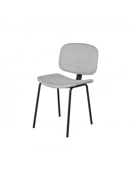 Cadeira WINONA de design retro em tecido Forest e metal preto.