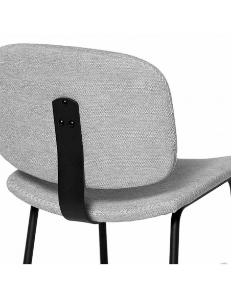 Silla de diseño retro WINONA en tejido Forest y metal en negro.