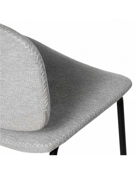 Cadeira WINONA de design retro em tecido Forest e metal preto.