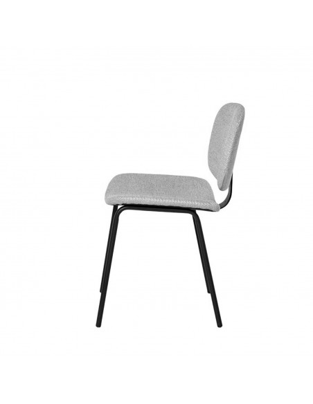 Cadeira WINONA de design retro em tecido Forest e metal preto.