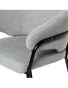 Silla con brazos BETINA, gris claro y patas metálicas. 2