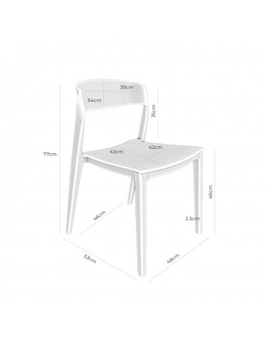 SILLA exterior ADELYN apilable, POLIPROPILENO...