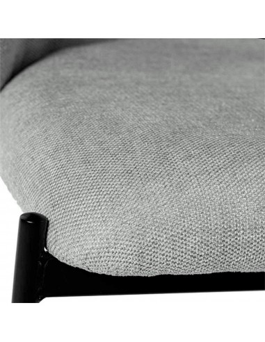 Silla de comedor FAINA tejido gris claro, patas...