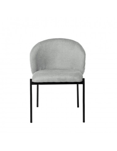 Silla de comedor FAINA tejido gris claro, patas...