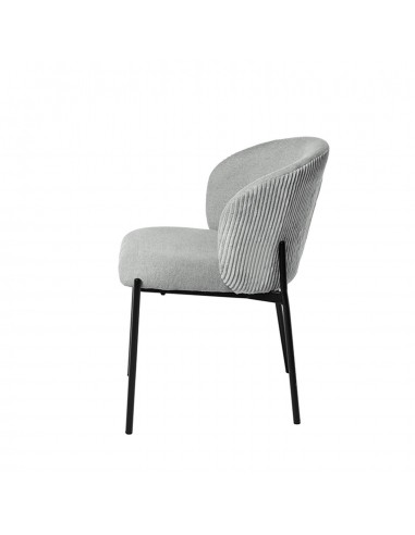 Silla de comedor FAINA tejido gris claro, patas...