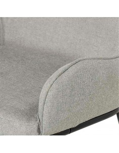 Silla de comedor LARISA tejido gris claro y metal negro. 2
