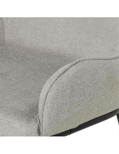 Silla de comedor LARISA tejido gris claro y...
