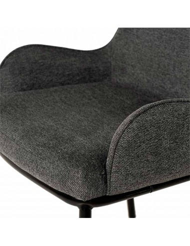 Silla de comedor LARISA tejido gris oscuro y...