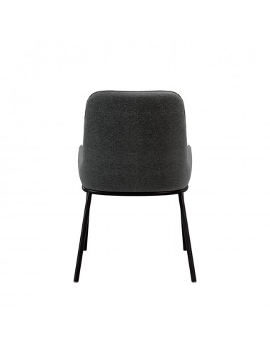 Silla de comedor LARISA tejido gris oscuro y...