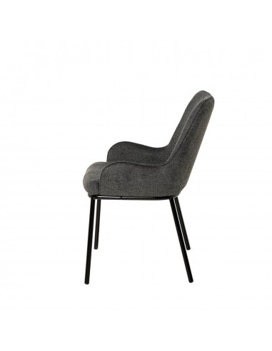 Silla de comedor LARISA tejido gris oscuro y...