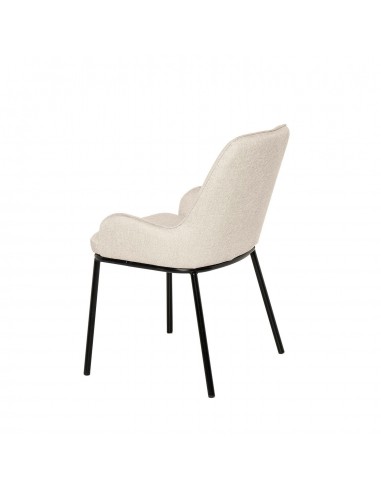 Silla de comedor LARISA tejido beige y metal...