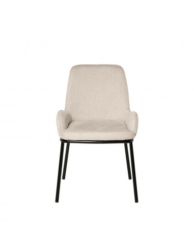 Silla de comedor LARISA tejido beige y metal...
