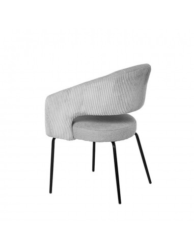 Silla con brazos ELEONOR, tejido gris claro y...