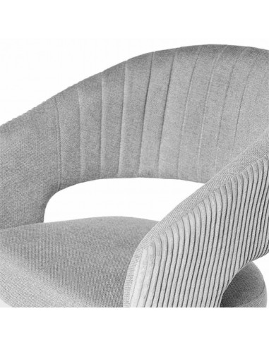 Silla con brazos ELEONOR, tejido gris claro y...
