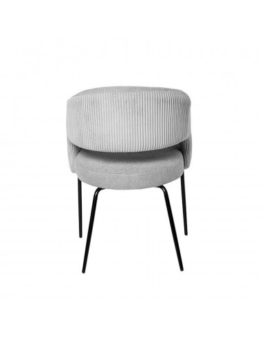 Silla con brazos ELEONOR, tejido gris claro y...