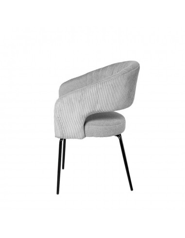 Silla con brazos ELEONOR, tejido gris claro y...