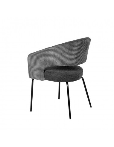 Silla con brazos ELEONOR, tejido gris oscuro y...