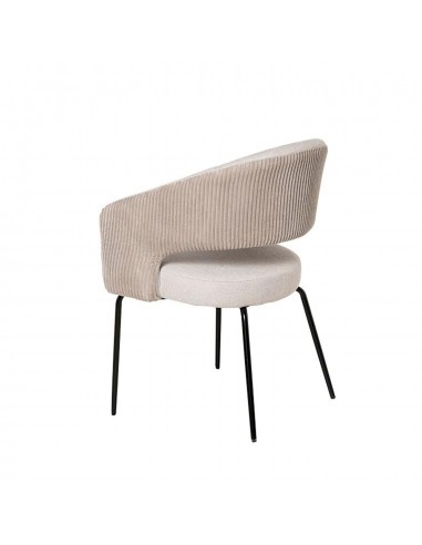 Silla con brazos ELEONOR, tejido beige y metal...