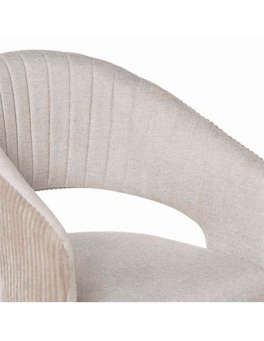 Silla con brazos ELEONOR, tejido beige y metal...