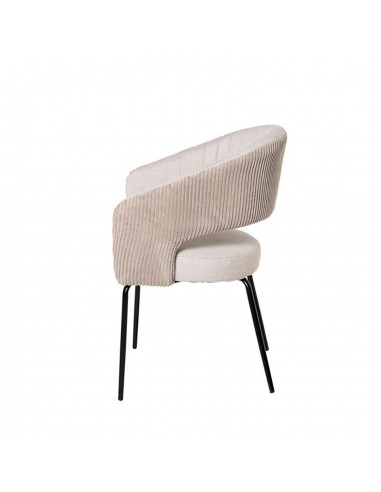 Silla con brazos ELEONOR, tejido beige y metal...