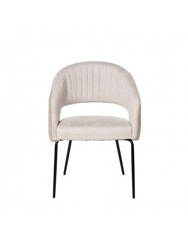 Cadeira com braços ELEONOR, tecido bege e metal...