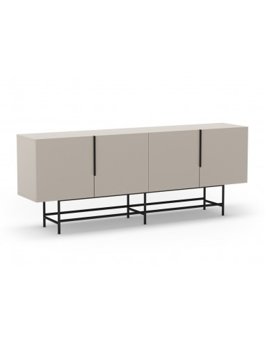 Aparador minimalista 200 x 40 ELDIA 4 puertas, color crema