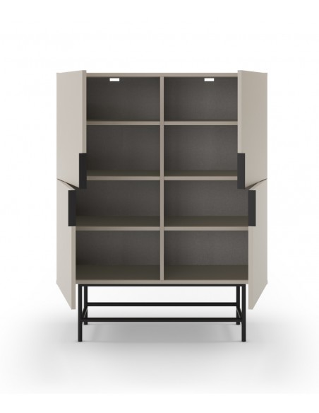 Aparador alto MINIMALISTA ELDIA 4 portas, 100 X 128, creme