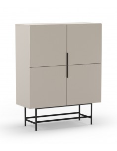 Aparador alto MINIMALISTA ELDIA 4 puertas, 100 X 128, crema