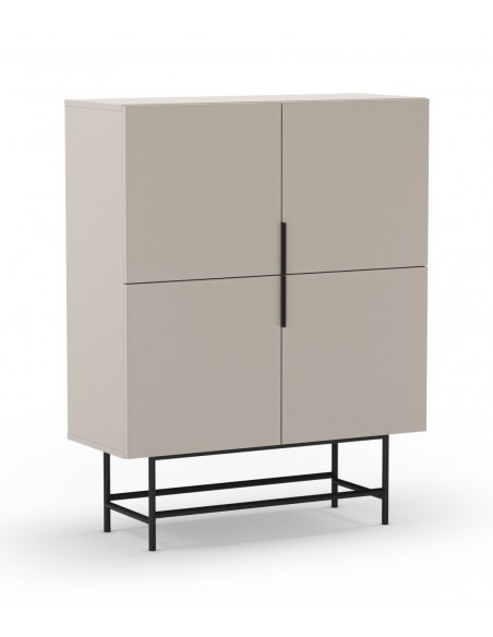 Aparador alto MINIMALISTA ELDIA 4 portas, 100 X 128, creme