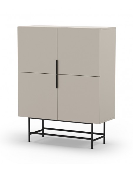 Aparador alto MINIMALISTA ELDIA 4 portas, 100 X 128, creme