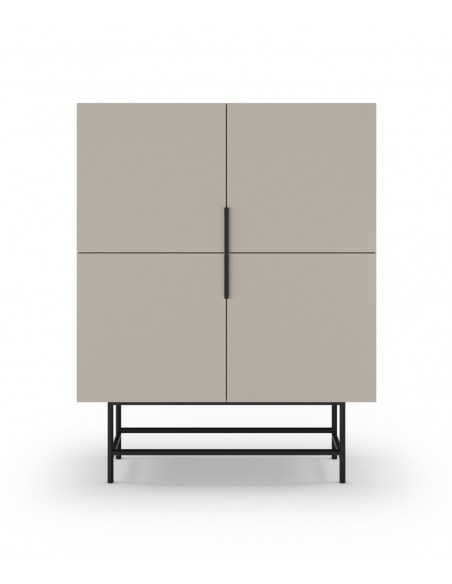 Aparador alto MINIMALISTA ELDIA 4 portas, 100 X 128, creme