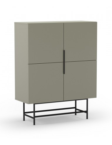 Aparador alto MINIMALISTA 100 X 128 ELDIA 4 puertas, VERDE