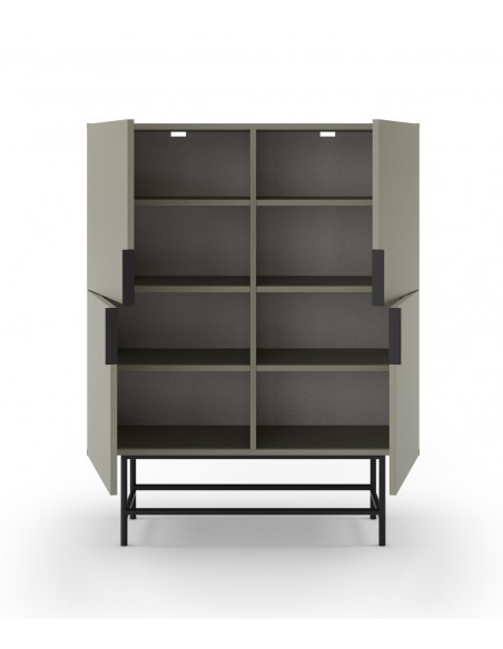 Aparador alto MINIMALISTA 100 X 128 ELDIA 4 puertas, VERDE