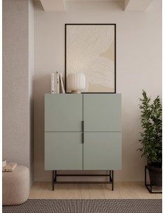 Aparador alto MINIMALISTA 100 X 128 ELDIA 4 puertas, VERDE 2