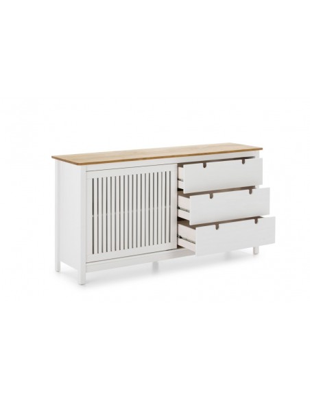 Aparador estilo colonial BRUNA 150 x 80, madera pino blanco y cera