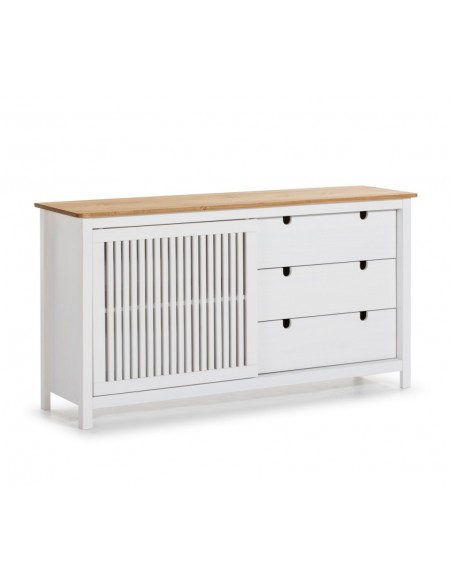 Aparador estilo colonial BRUNA 150 x 80, madera pino blanco y cera