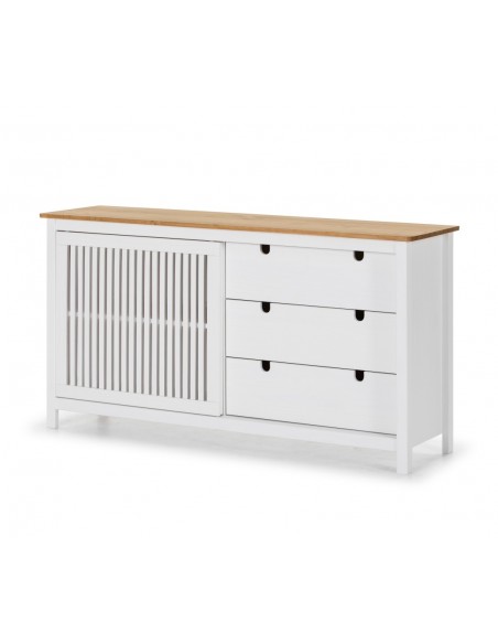 Aparador estilo colonial BRUNA 150 x 80, madera pino blanco y cera