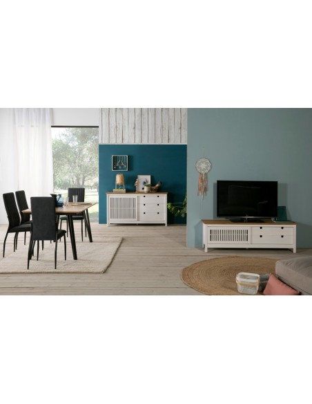 Aparador estilo colonial BRUNA 150 x 80, madeira de pinho branco e cera