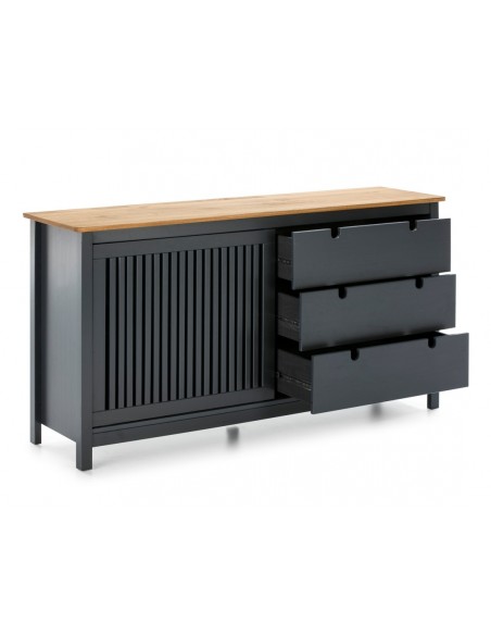 Aparador colonial BRUNA 150 x 80, pinho cera e cinza antracite