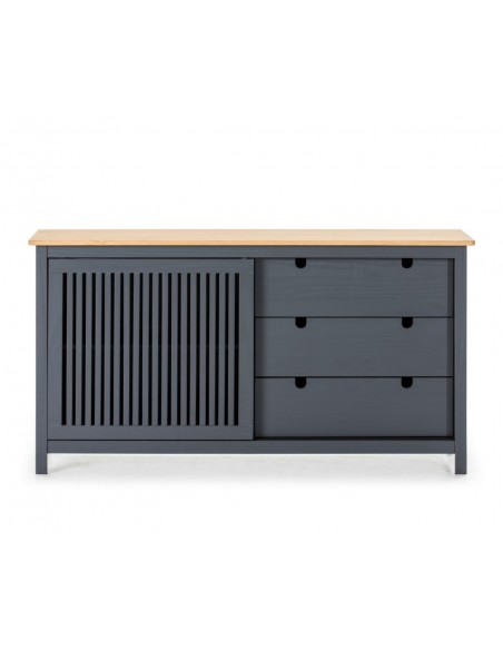 Aparador colonial BRUNA 150 x 80, pino cera y gris antracita