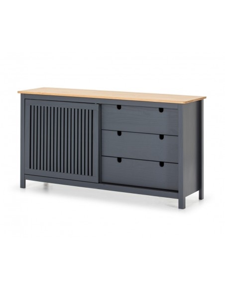 Aparador colonial BRUNA 150 x 80, pino cera y gris antracita
