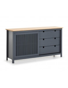 Aparador colonial BRUNA 150 x 80, pino cera y gris antracita