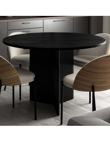 Mesa redonda artesanal FARIS 120, madera maciza...