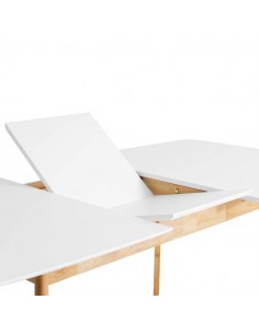 MESA EXTENSIBLE NÓRDICA ENMA 120(150)x80, blanco, roble 2