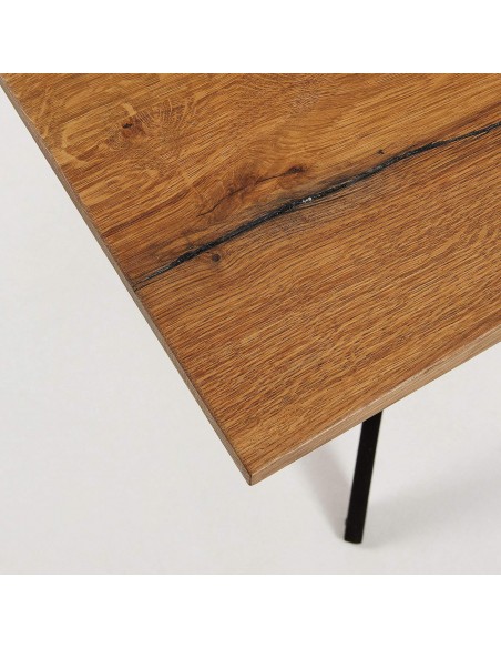 Mesa retangular Amethyst 160x90 cm madeira envelhecido pernas de aço .